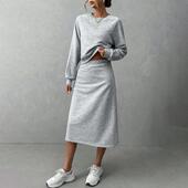 2025长袖 休闲欧美女装 宽松卫衣 新款 半身裙 套装 包臀时尚