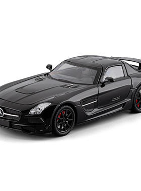 新款车致合金车模1:24大奔-SLS AMG超跑带声光音乐模型摆件开窗盒