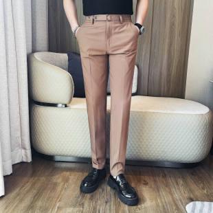 简约男式 裤 腰带装 新款 商务潮流长裤 韩版 饰百搭休闲西裤 男 春装