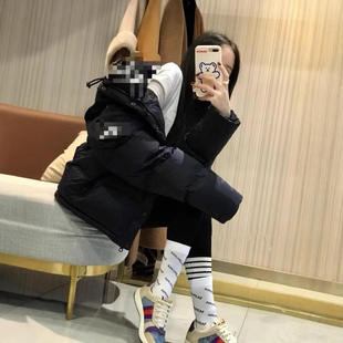 周冬雨同款加厚防寒羽绒服男女情侣款可脱袖短款白鸭绒外套潮