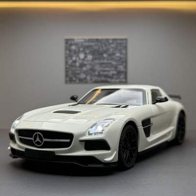 新款 车致合金车模1比24大奔SLS跑车带声光玩具车音效模型摆件