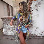 2025欧美春夏季 翻领衬衣女亚马逊独立站衬衫 长袖 碎花休闲大码