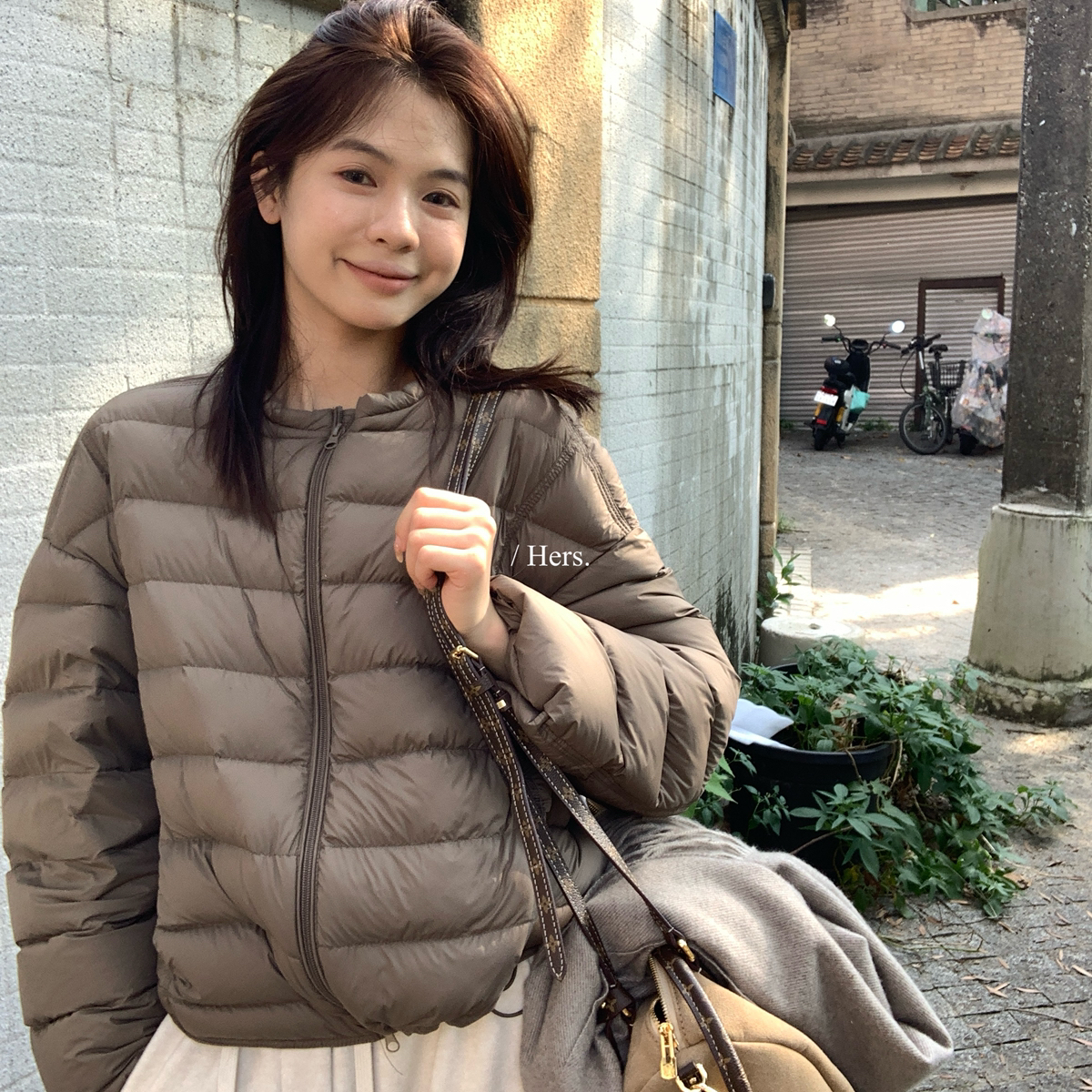 25秋冬韩系休闲通勤百搭轻薄显瘦保暖排骨短款保暖羽绒服外套