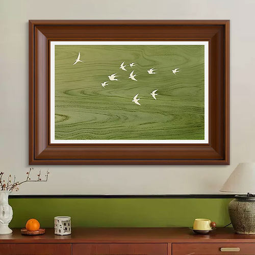 法式复古风景餐厅客厅挂画中古风背景墙装饰画卧室小众玄关柜远山