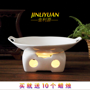 双耳干锅蜡烛保温菜盘子川菜锅炒鼎锅酒精加热陶瓷炉酒店日用餐具