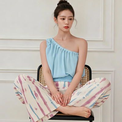 运动网球羽毛球健身服宽松瑜伽套装瑜伽服阔腿外穿内观流印花透气