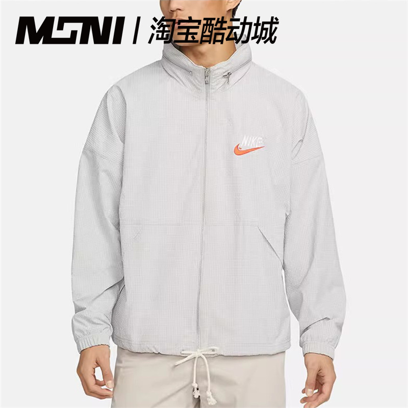 Nike/耐克男子橙色大logo梭织运动防风工装夹克外套 DM5286-012