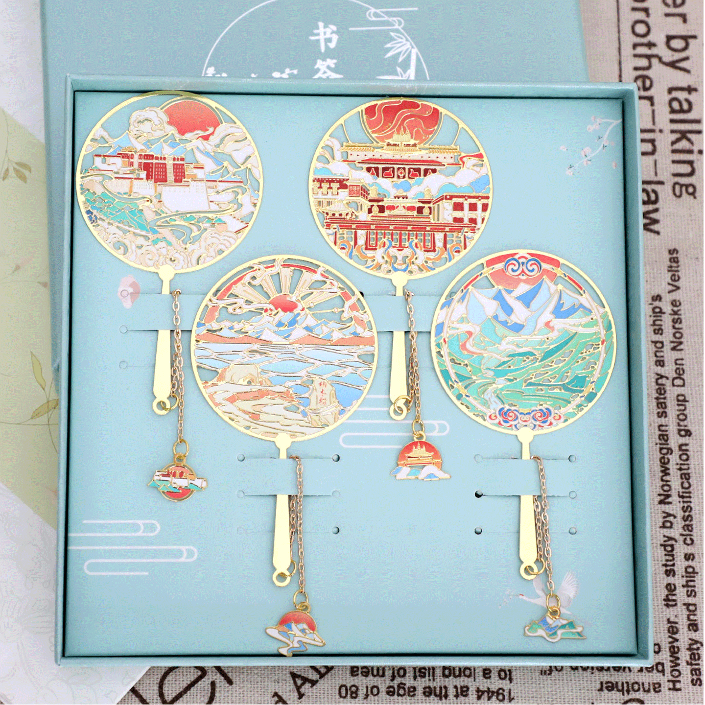 （有版权）西藏景点书签布达拉宫纳木措大峡谷金属旅游纪念品刻字