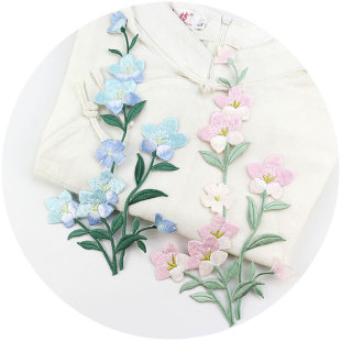 名族风精美梅花图案刺绣布贴花大号旗袍连衣裙子表演服装 饰补丁贴