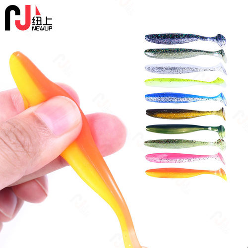 阿穗新款双色软饵T尾软鱼5cm7cm9cm路亚假饵仿生鱼饵钓鱼诱饵10色