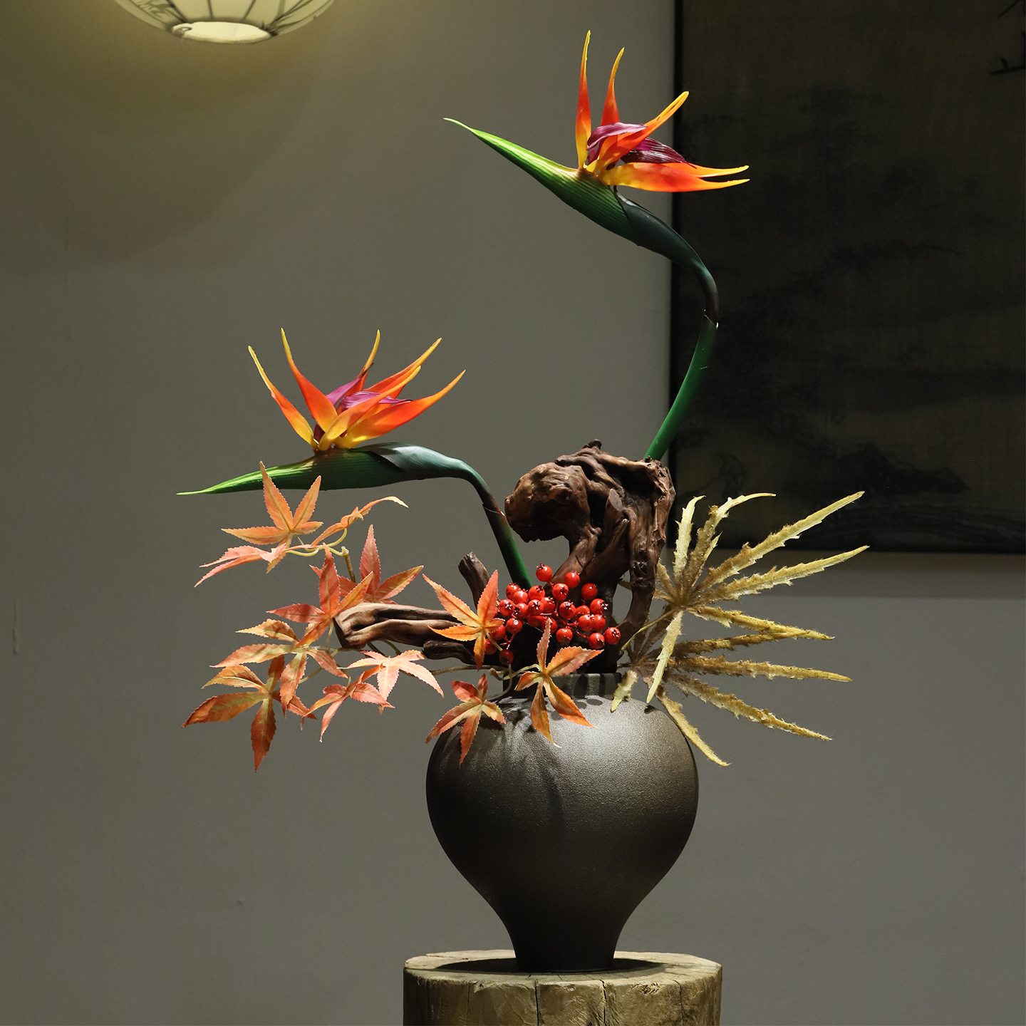 新中式陶瓷花瓶禅意插花客厅