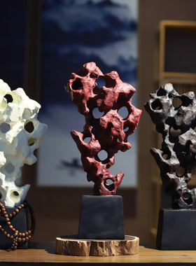 御景树脂摆件新中式客厅太湖石