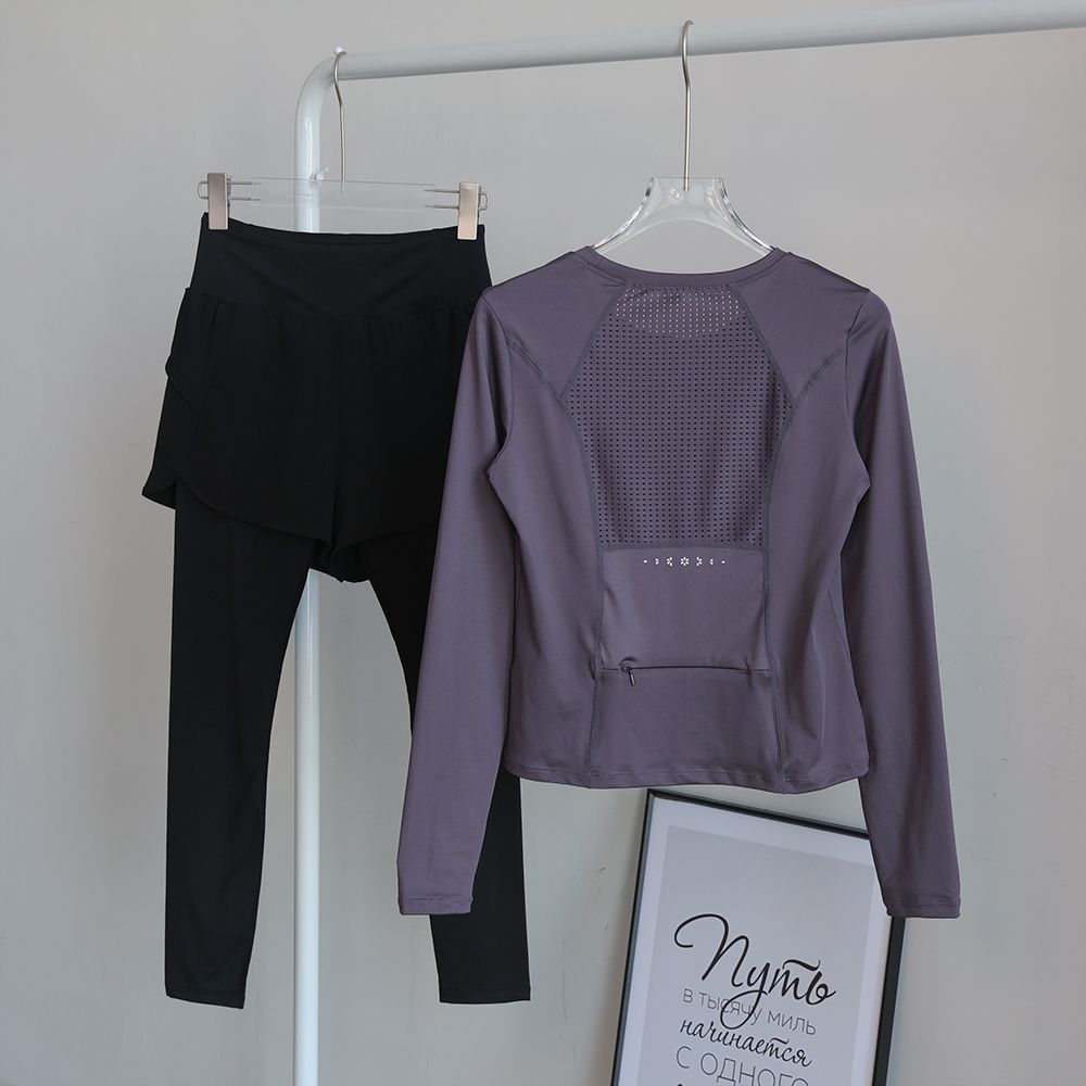 秋冬速干衣运动套装女健身服