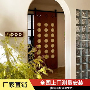 定制洞洞门实木折叠门推拉门对开门吊轨门谷仓门幽灵门旋转门平开
