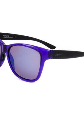 代购Smith女士太阳镜防紫外线非偏光清晰视野轻盈佩戴紫色矩形框