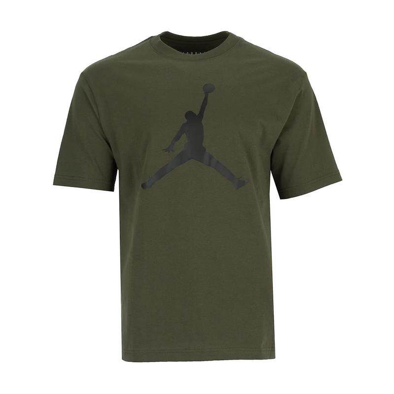 代购JORDAN男士运动T恤透气舒适吸汗日常穿着圆领短袖橄榄绿棉质