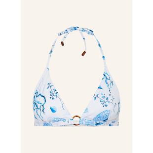 代购Vilebrequin女式比基尼上衣可拆垫无肩带后系带贝壳图案环保