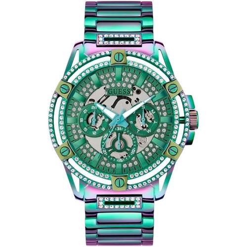 代购GUESS男士腕表计时夜光日期测速金属防水钢带镶钻商务运动手