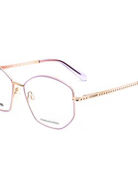 代购moschino莫斯奇诺女士眼镜架金属几何形紫色双色日常佩戴