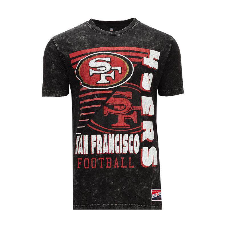 代购New Era男士运动T恤透气舒适休闲展示支持短袖圆领印花做旧