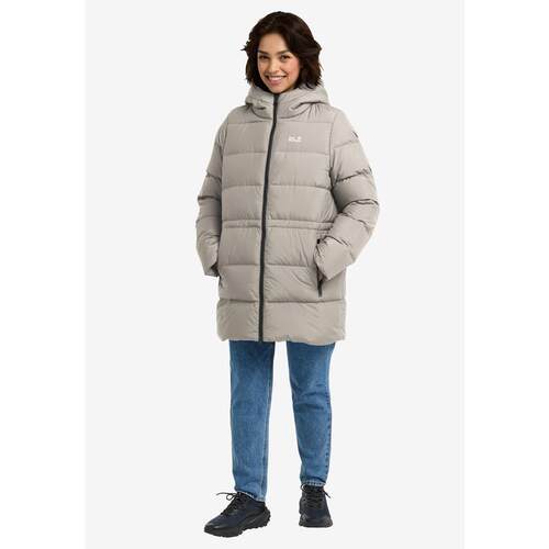 代购Jack wolfskin狼爪女士羽绒服保暖防风防水轻盈鸭绒连帽