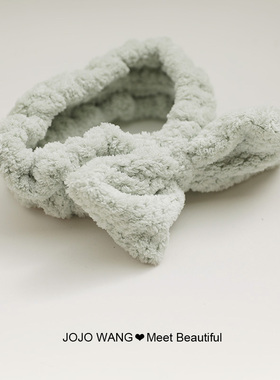 菠萝纹路~绿色居家蝴蝶结发箍洗脸可爱洗漱发饰简约新款发带头箍