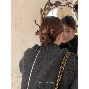 初春烂漫~玫瑰花朵蝴蝶结肠圈发圈头饰扎头发饰花边头绳韩国头花