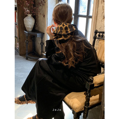 JOJOWANG豹纹大扇形~有调性发圈