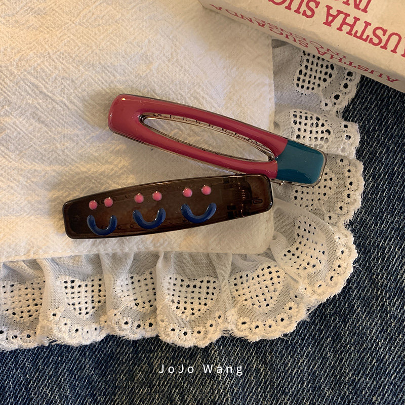 东大门笑脸~对夹韩国简约发夹侧边刘海夹碎发夹子后脑勺2026新款