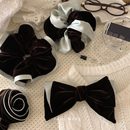 头绳 发饰高级感韩国时尚 黑巧薄荷 gao端丝绒气质大肠发圈女秋冬款