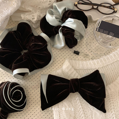 黑巧薄荷~gao端丝绒气质大肠发圈