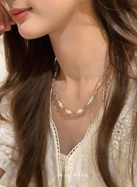 温柔的草莓晶~天然石清透夏日串珠手串手链女秋冬高颜值小众精致