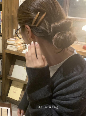 穿搭小心机一字夹对夹秋冬bi备侧边刘海夹碎发夹简约时尚夹子发饰