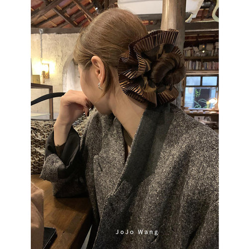 暗棕~豹纹朵！高级感大肠圈发圈