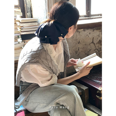 气质藏蓝~高级感发圈韩国发夹