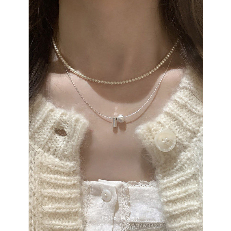 好法式的珍珠~多层复古项链好搭几何ins极简博主锁骨链2026新款女