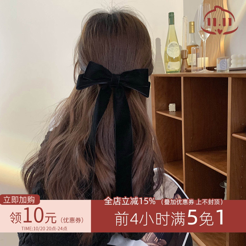 简单优雅蝴蝶结飘带发夹刘海夹