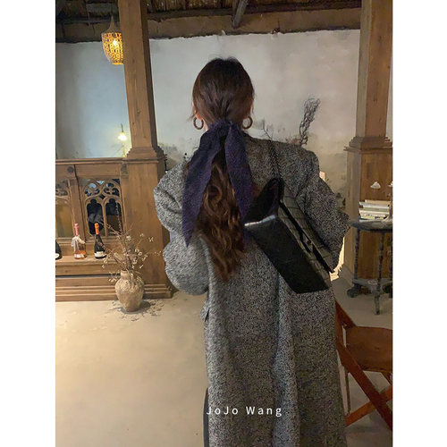 蓝紫~法式飘带发圈女扎头发头饰