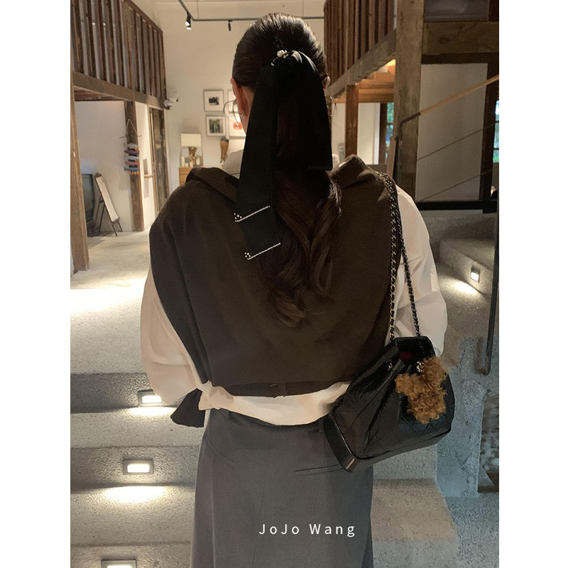法式珍珠发带~缎面气质发圈女扎头发饰高级感洋气韩时尚头绳头饰