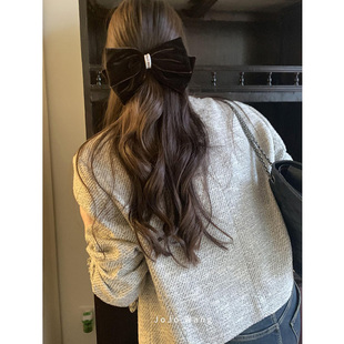 浓情巧克力~软糯丝绒缎面立体发箍女发夹蝴蝶结韩国发抓发饰头饰