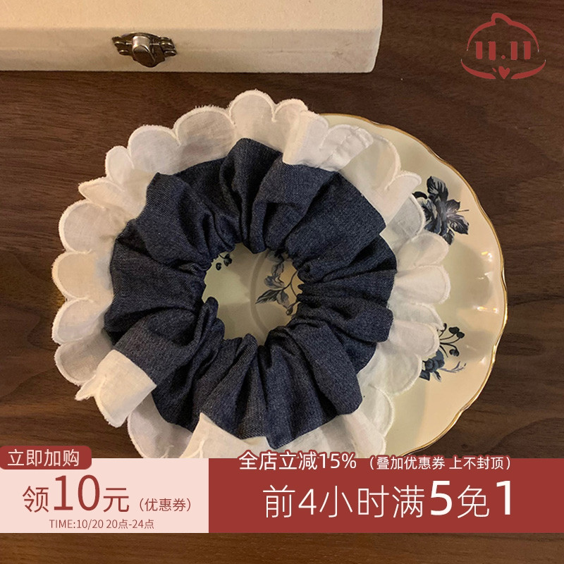 JOJOWANG牛仔的高级感~蕾丝发圈