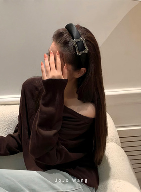 姐姐的高级方钻~缎面发箍女外出洗脸简约发卡韩国头箍发饰头饰