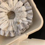 高级miu感 银灰发圈女扎头发绣球发饰高级感洋气韩国时尚 头绳头饰