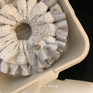 高级miu感 头绳头饰 银灰发圈女扎头发绣球发饰高级感洋气韩国时尚