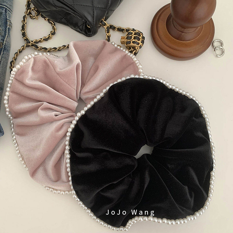 饱满的很好看~丝绒珍珠肠圈发圈