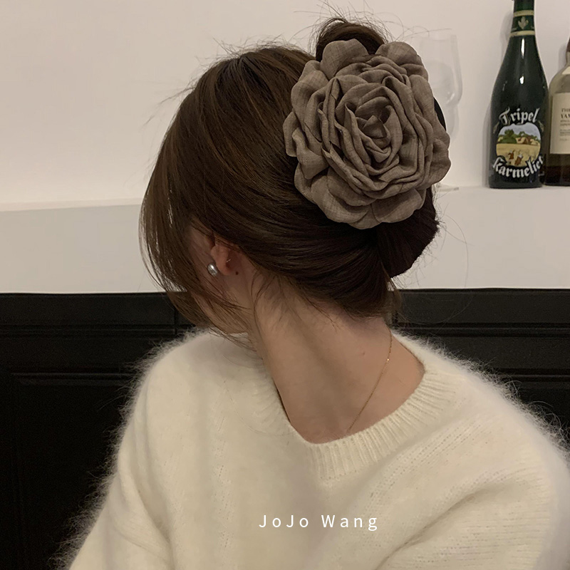 ins博主爆爱~Caro同款花朵法式发抓扎头发夹后脑勺盘发头饰发饰女