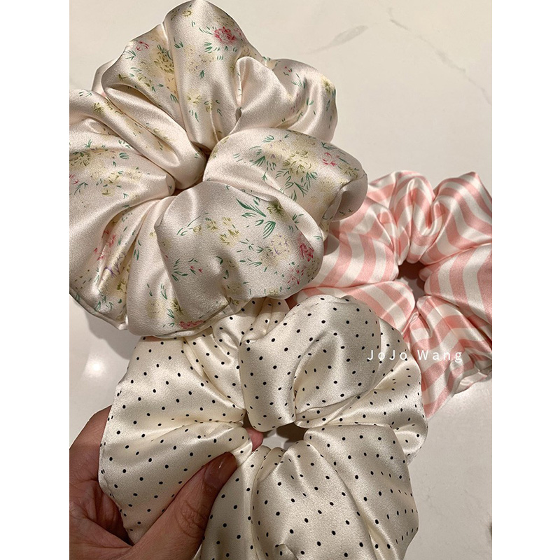 碎花真丝~桑蚕丝枕头发圈章小惠大波浪大肠发圈女扎头发发饰头绳