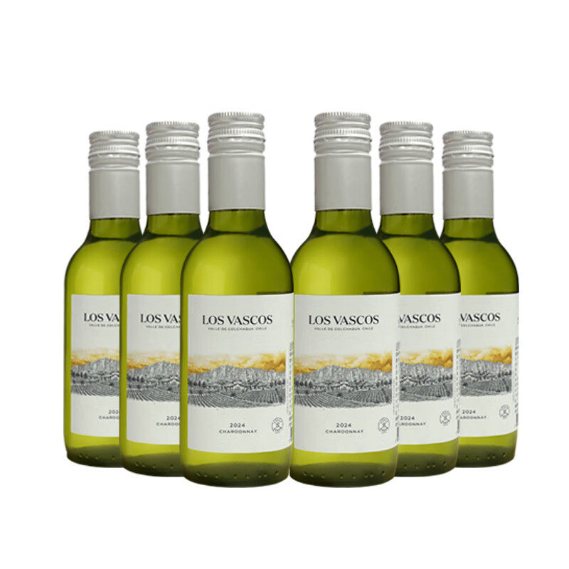 巴斯克源自拉菲罗斯柴尔德霞多丽白葡萄酒187ml6瓶装智利进口红酒