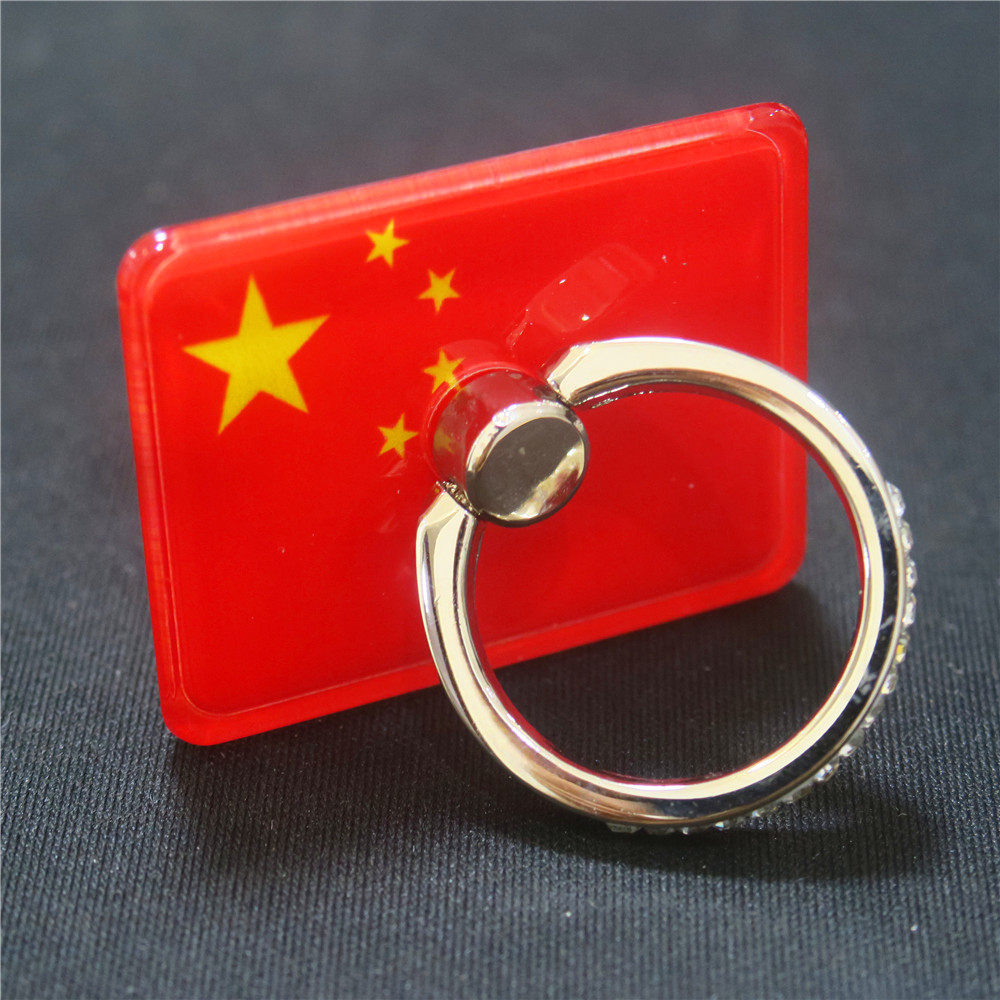 手机指环支架金属环扣plus苹果6s三星通用懒人防摔带钻中国国旗