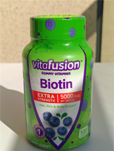 现货美国直购vitafusion biotin男女防脱发指甲生长生物素软糖100